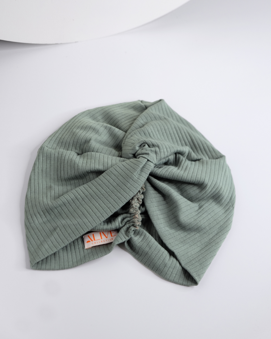 Turban cap KNOT, jersey olive