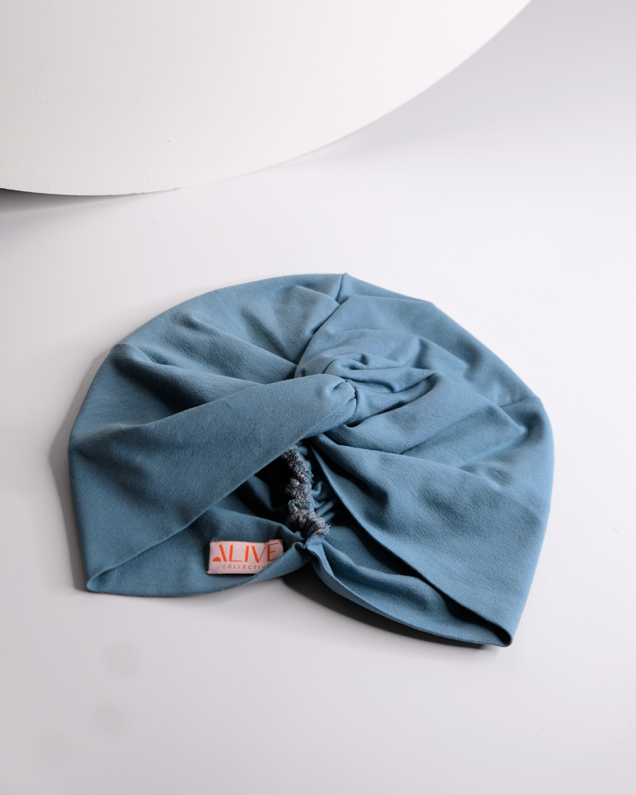 Turban Mütze KNOT, Jersey aqua