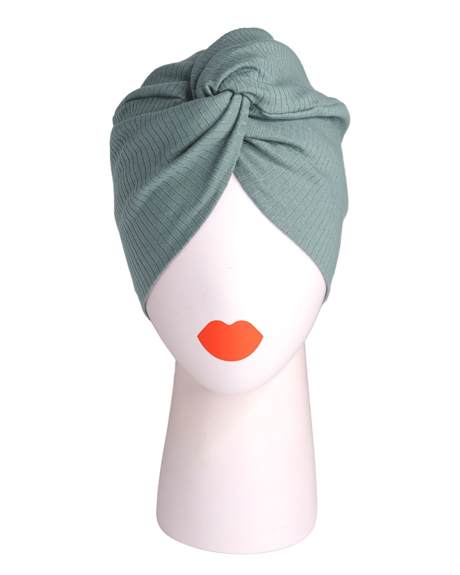 Turban Mütze KNOT, Rippen-Jersey sage